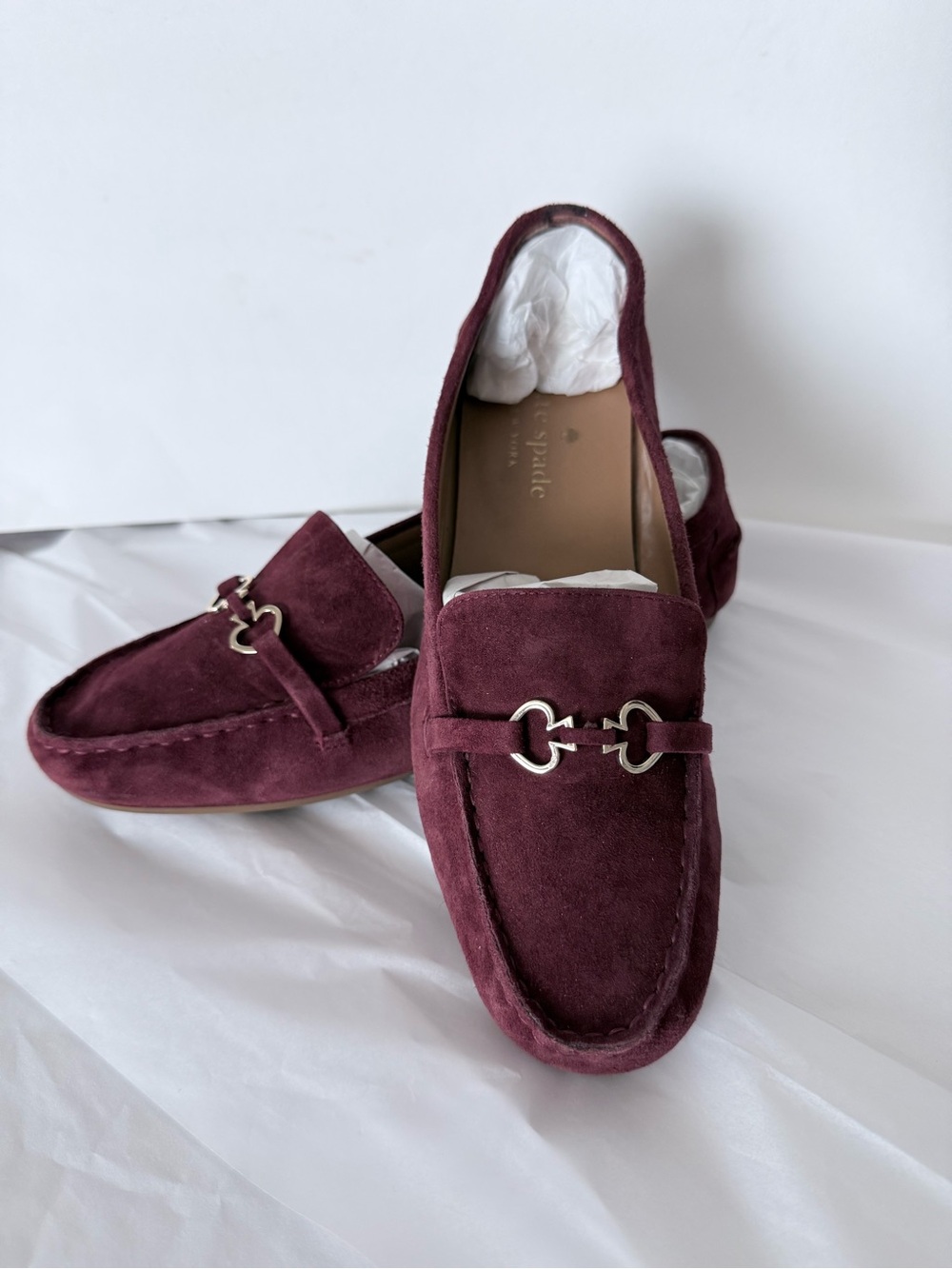 kate spade Bernice Suede Loafers in Burgundy 8